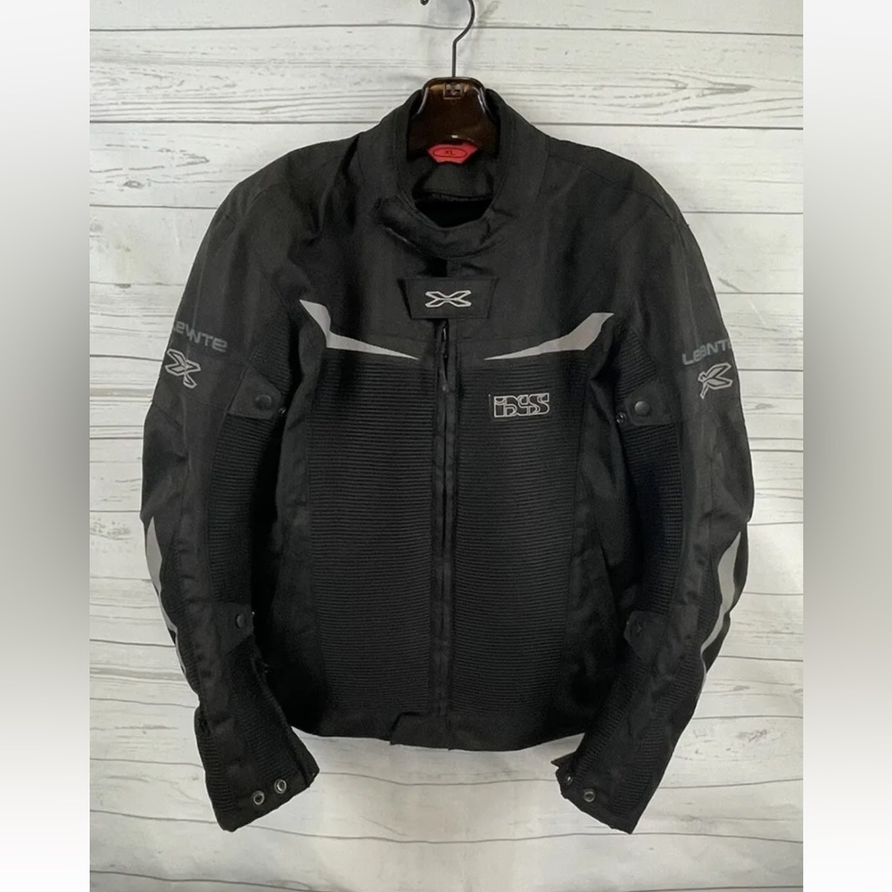 IXS Levante Textile Motorcycle Zip Up  Jacket Black Size XL Padded  Reflectors